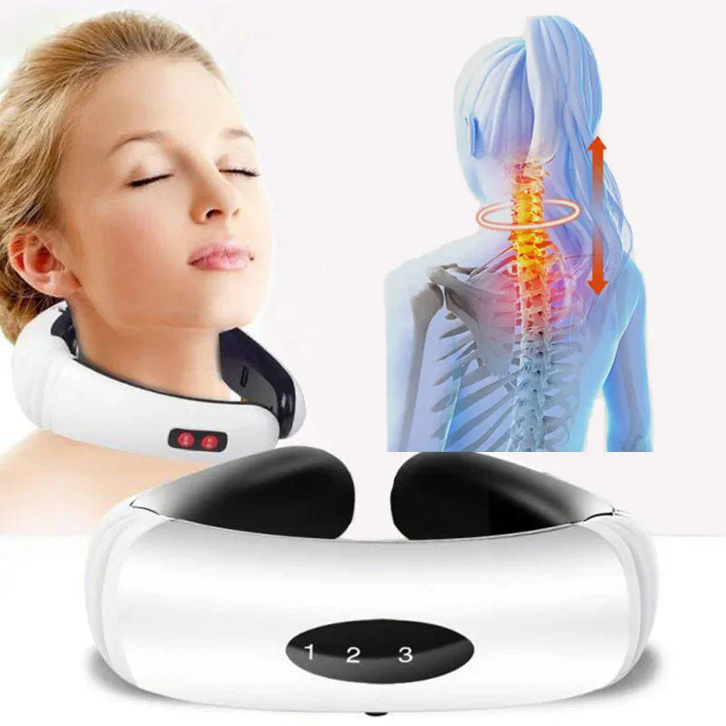 Electric Neck Massager with Pulse and Magnetic Therapy for Muscle Relaxation