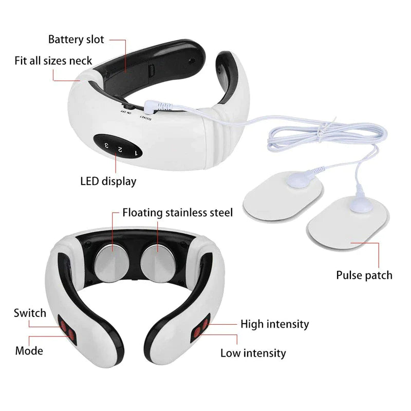 Electric Neck Massager with Pulse and Magnetic Therapy for Muscle Relaxation