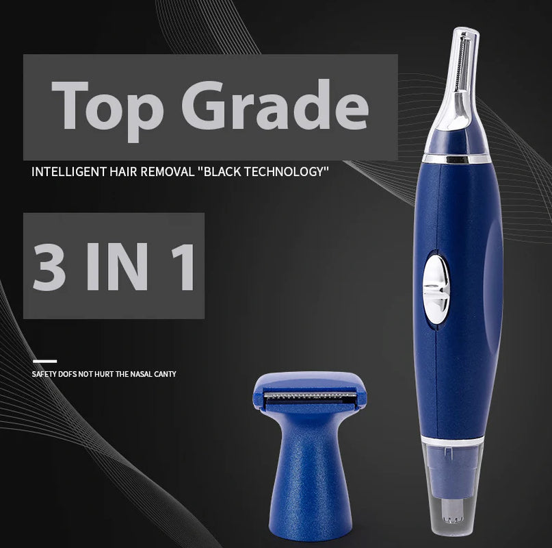 3-in-1 Portable Nose Hair Trimmer Set | Nose, Ear, Eyebrow & Body Hair Trimming