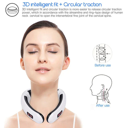 Electric Neck Massager with Pulse and Magnetic Therapy for Muscle Relaxation