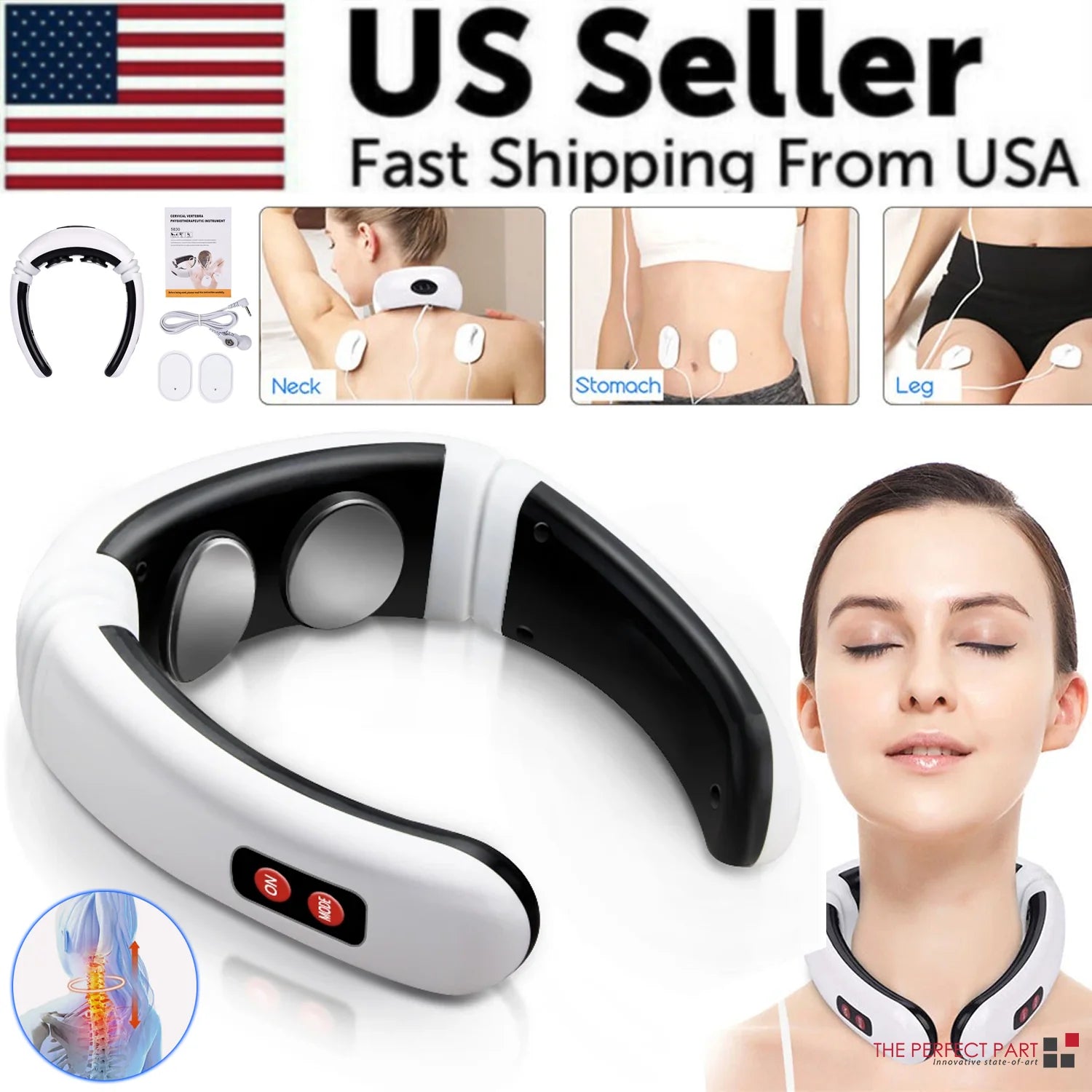 Electric Neck Massager with Pulse and Magnetic Therapy for Muscle Relaxation