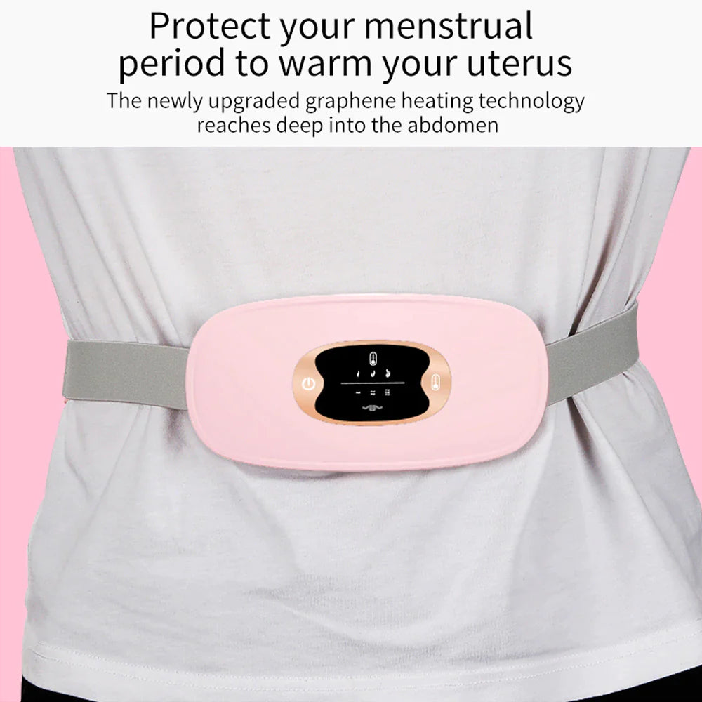 Electric Heating Vibration Pad Belt for Menstrual Pain Relief