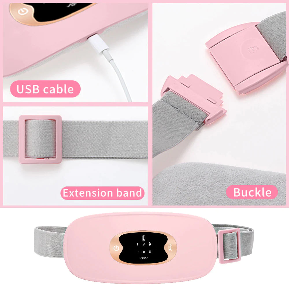 Electric Heating Vibration Pad Belt for Menstrual Pain Relief